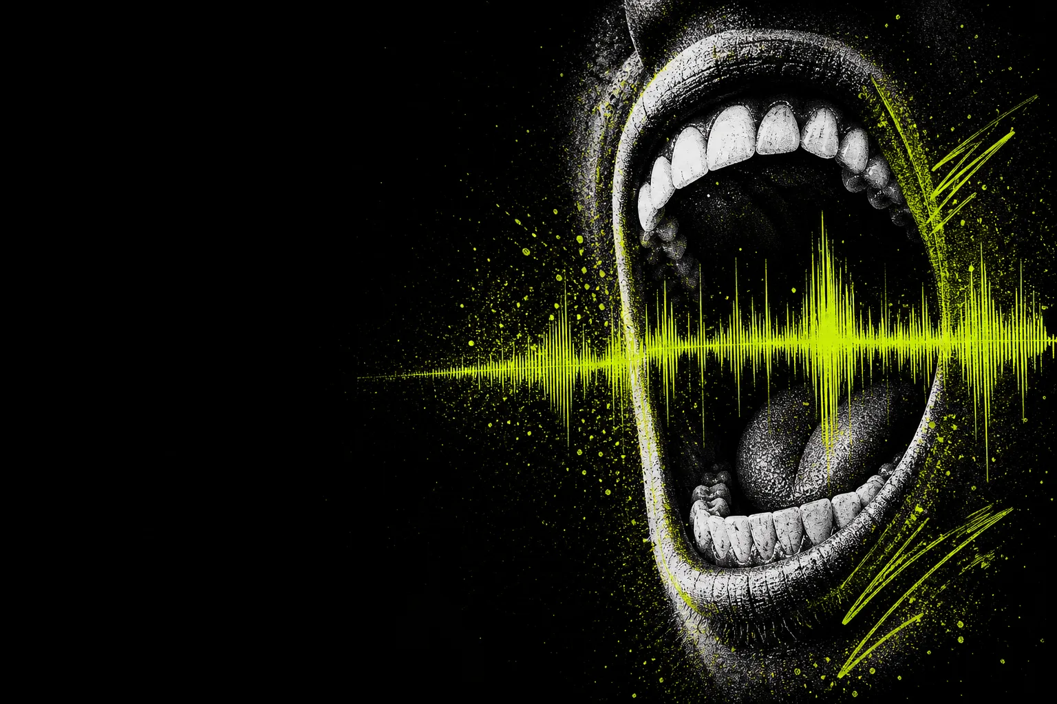 Open mouth with lime soundwave campaign artwork
